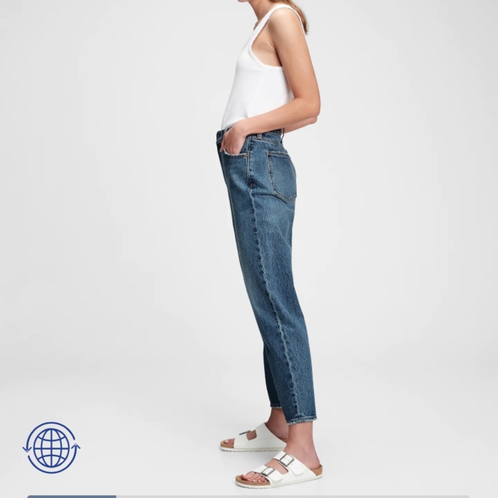 Sky High Rise Mom Jeans with Washwell in Medium Indigo Size 30 SOLD OUT